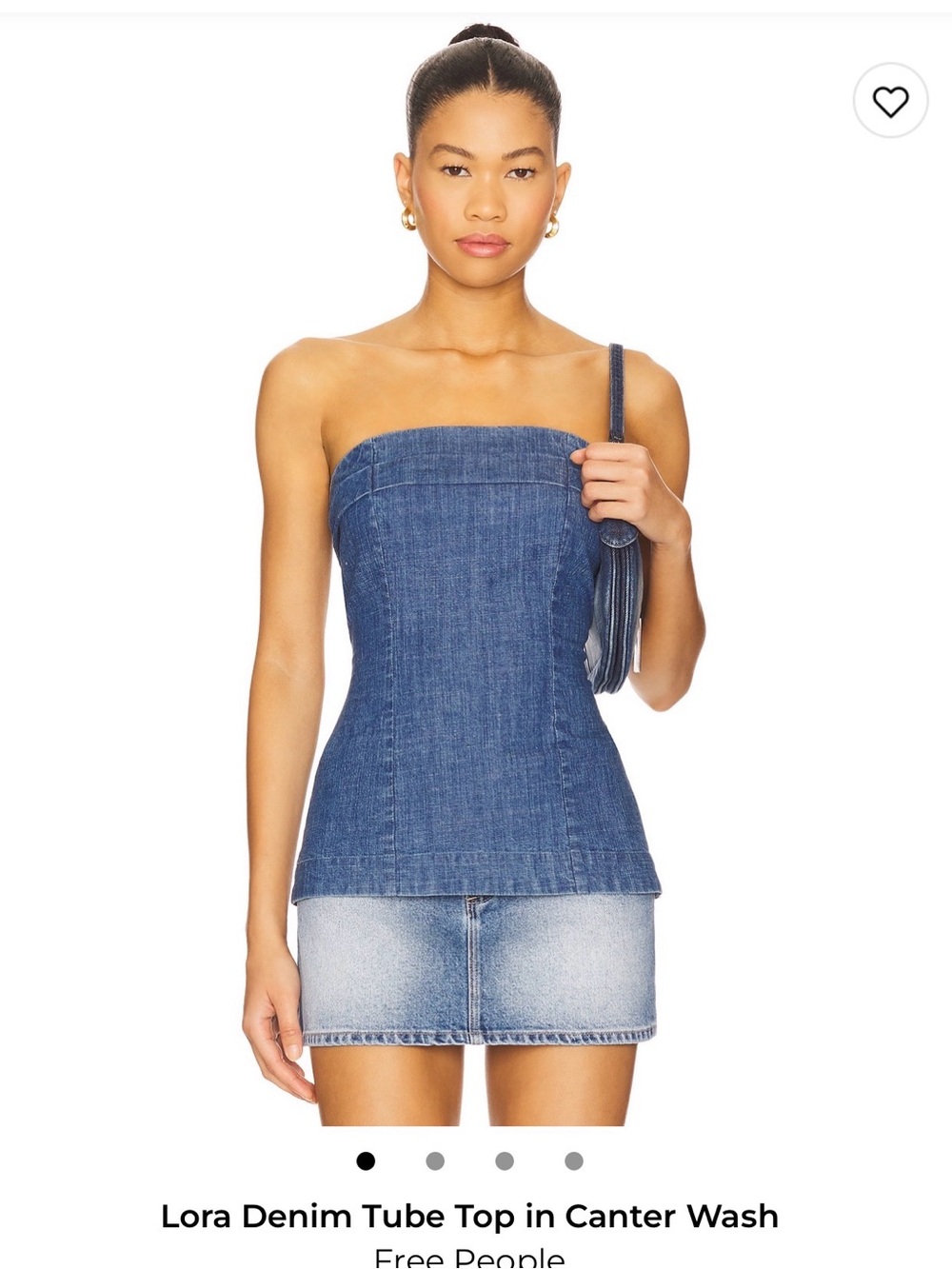 NWT Free People Lora Denim Tube Top xs